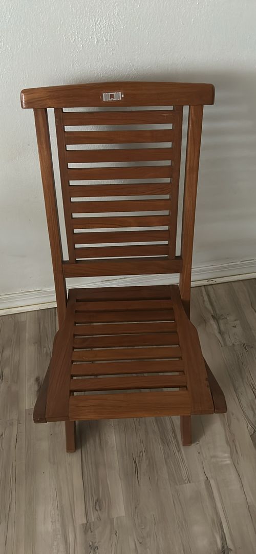 Versatile Folding Hardwood Slatted Patio Chair - Indoor/Outdoor Deck Garden Seating