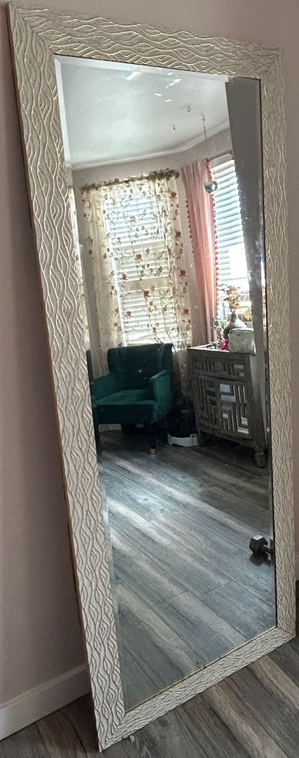 Vintage Textured Frame Full Length Mirror - Elegant Home Decor Accent